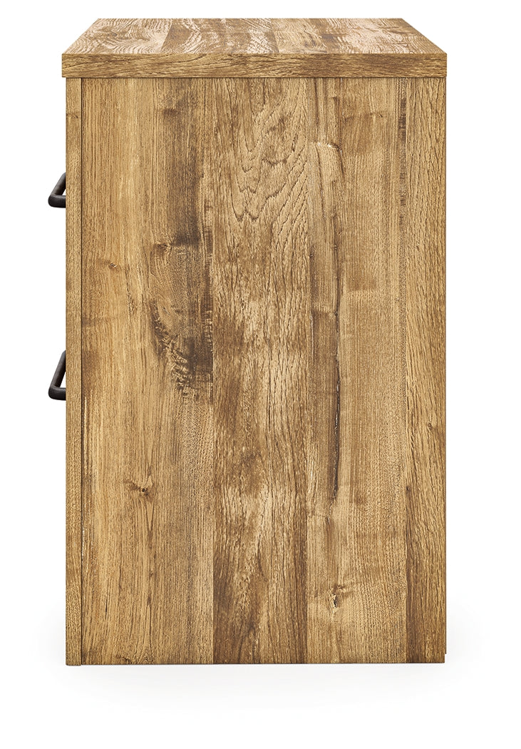 Maystonna Brown Nightstand side angled view