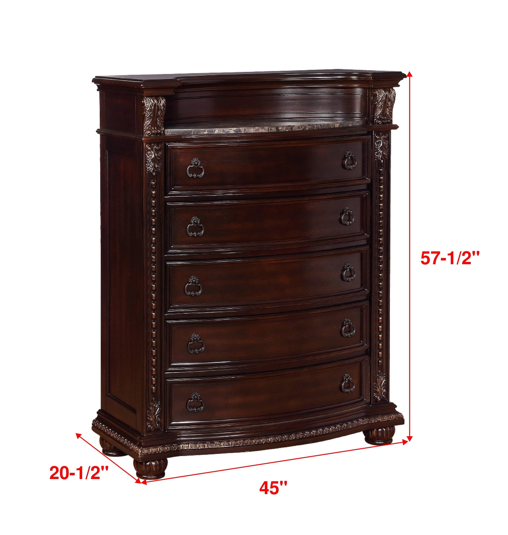 Perspective view of Stanley Cherry Brown bedroom set furniture