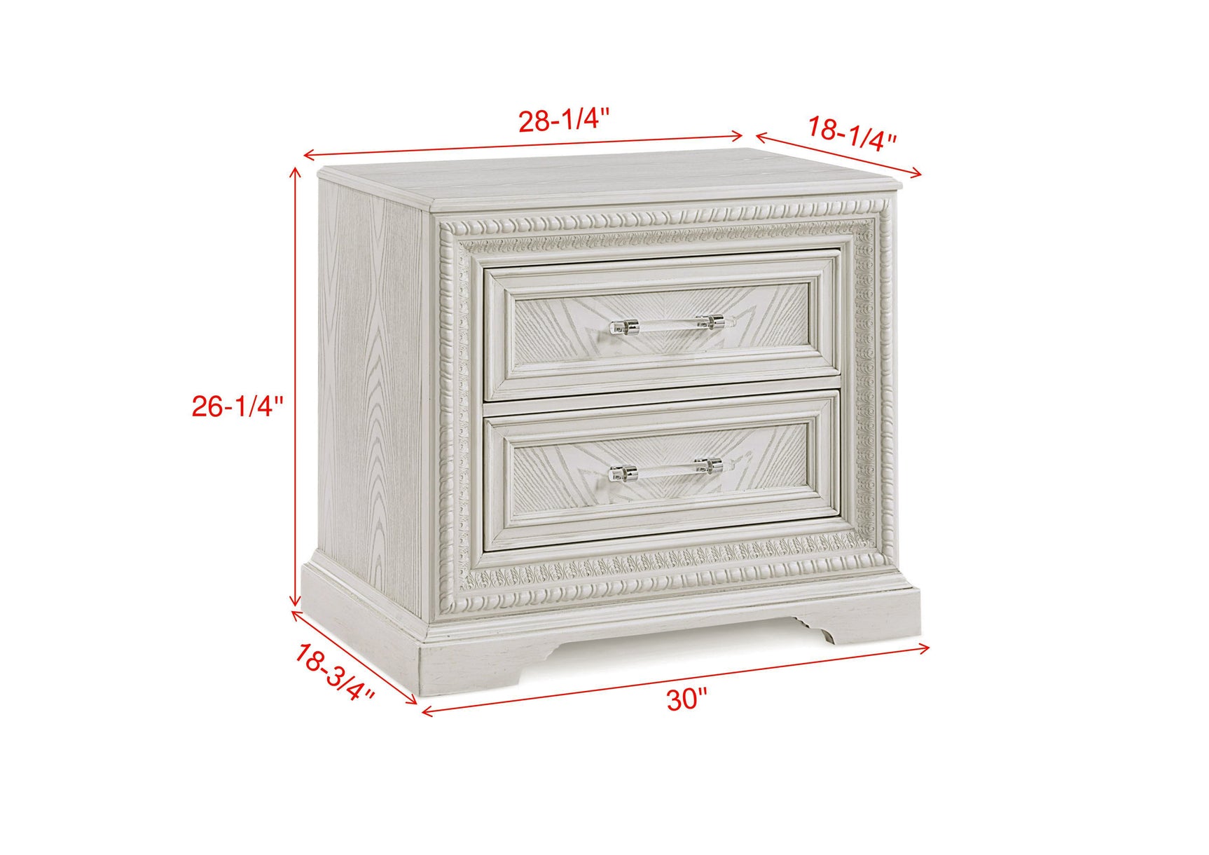 Side view of Alexandria White Panel Bedroom Set bed