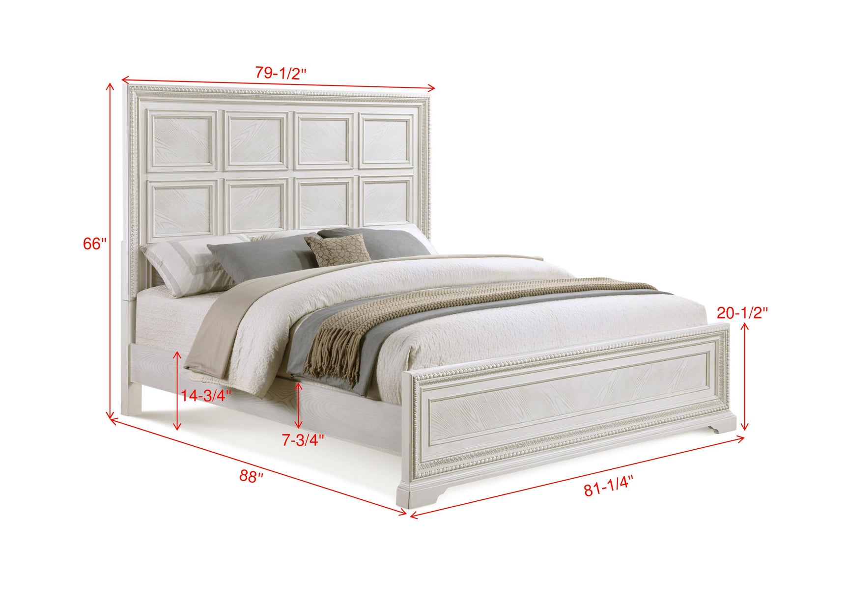 Main view of Alexandria White Panel Bedroom Set
