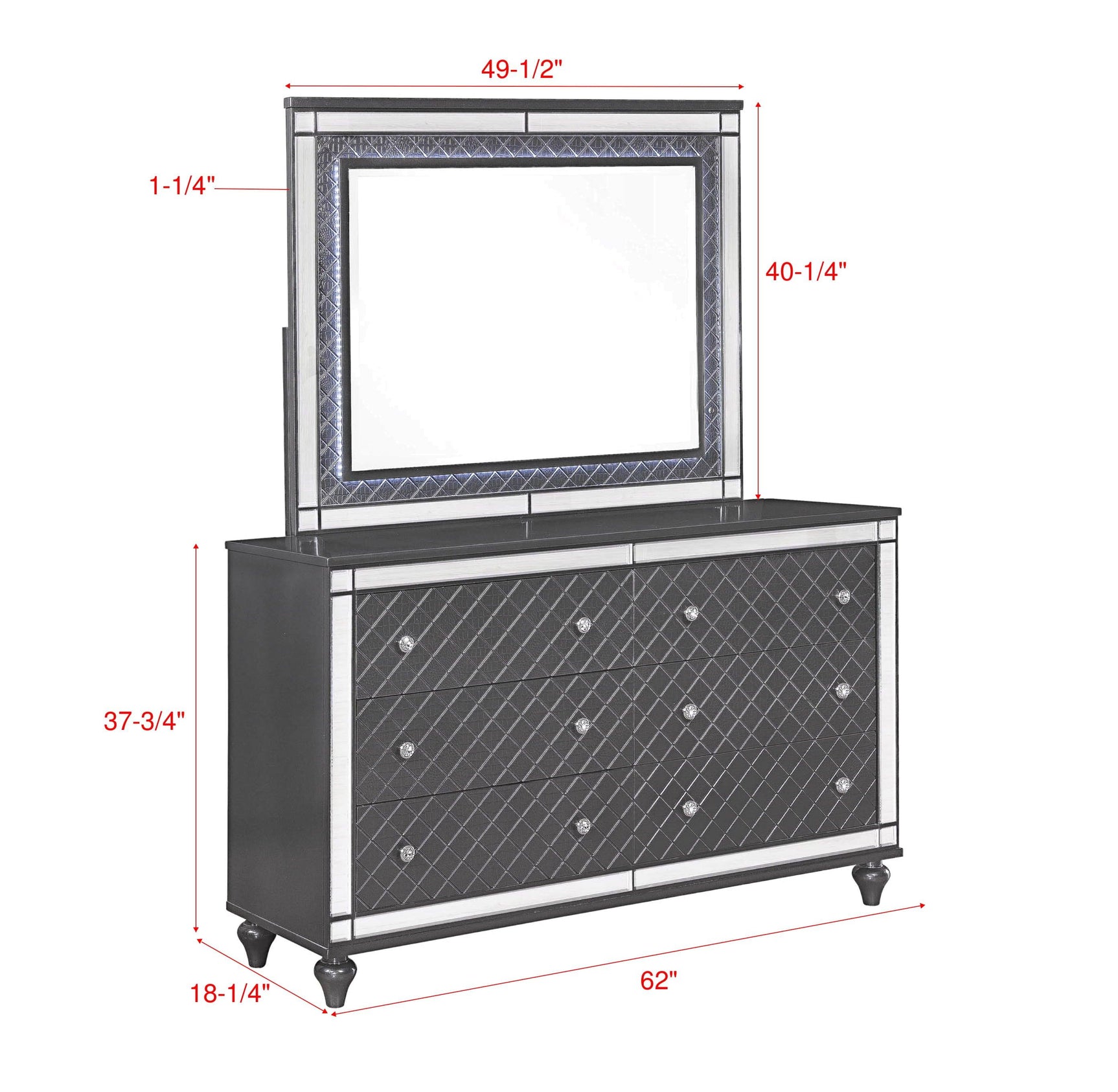 Refino dresser showing side angle with drawer details