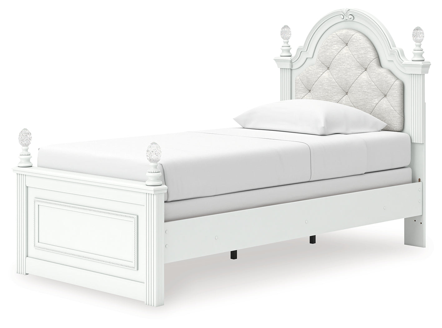 Kozlani Upholstered Panel Bed - LED lighting detail
