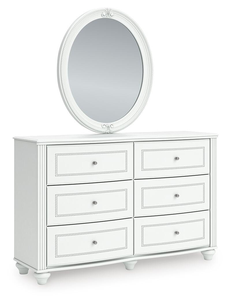 Kozlani White Upholstered Panel Bedroom Set angled view