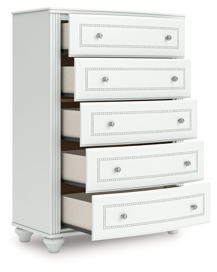 Kozlani Chest open drawers showing faux linen lining