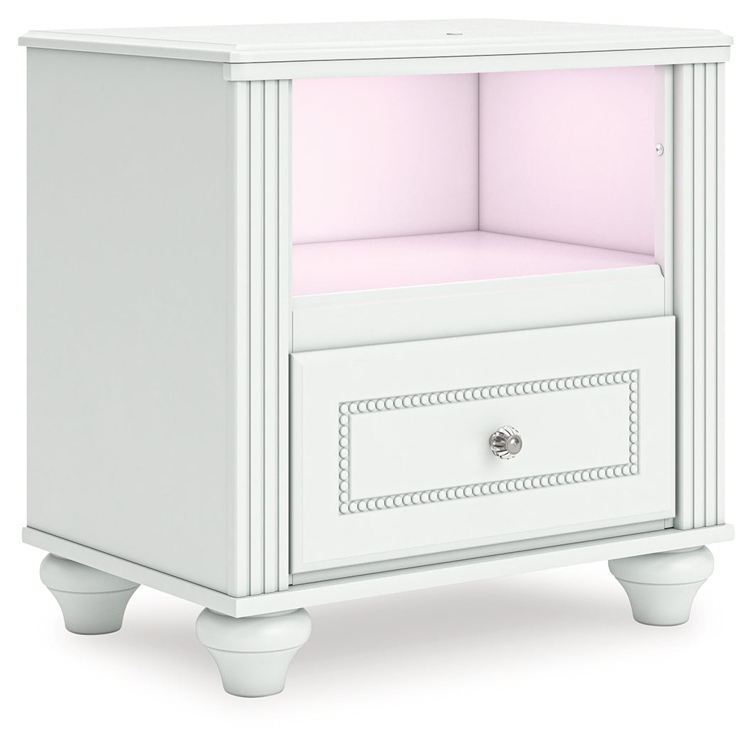 Touch control for pink LED lighting on nightstand
