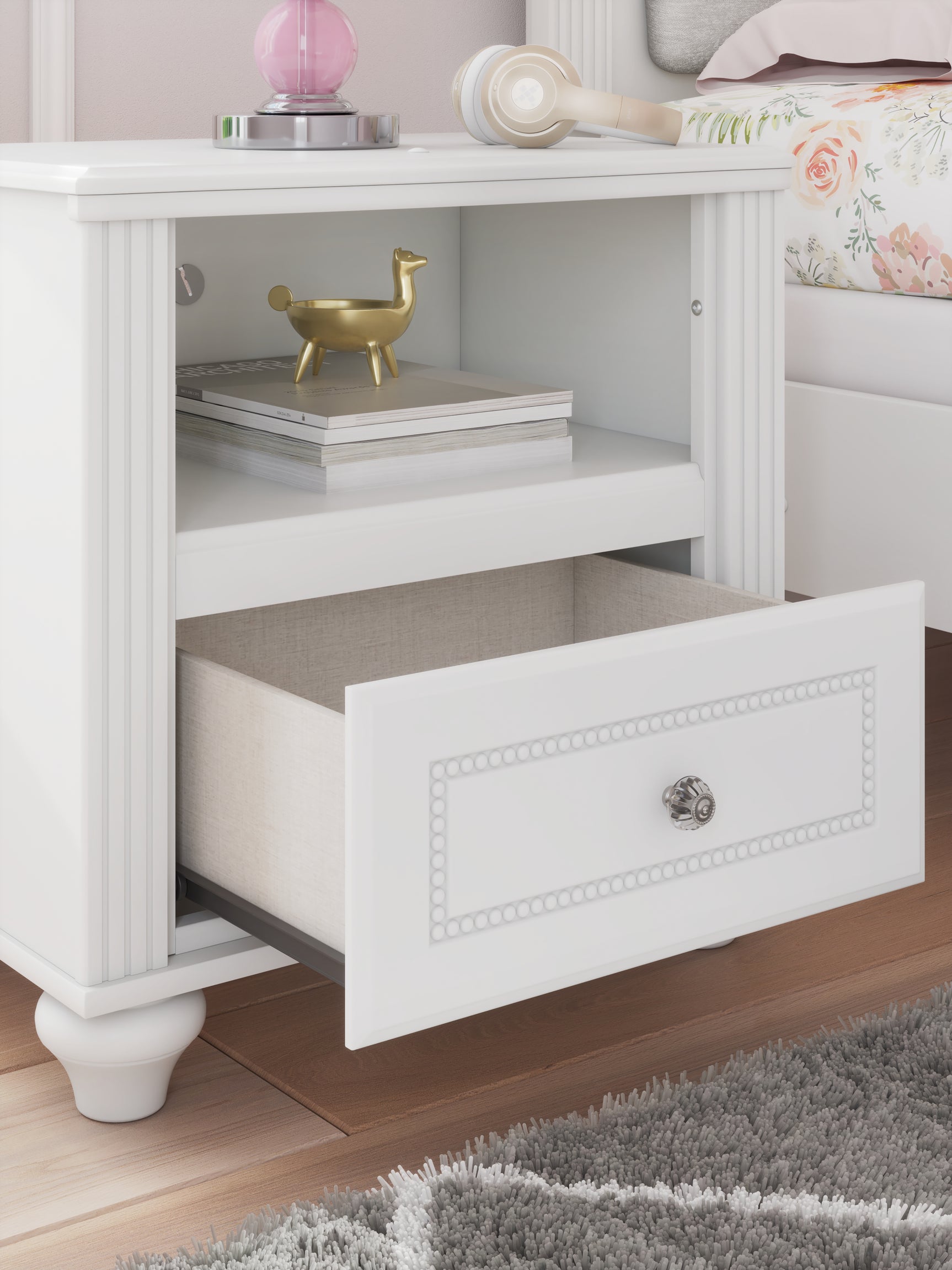 Close-up on drawer crystal knob