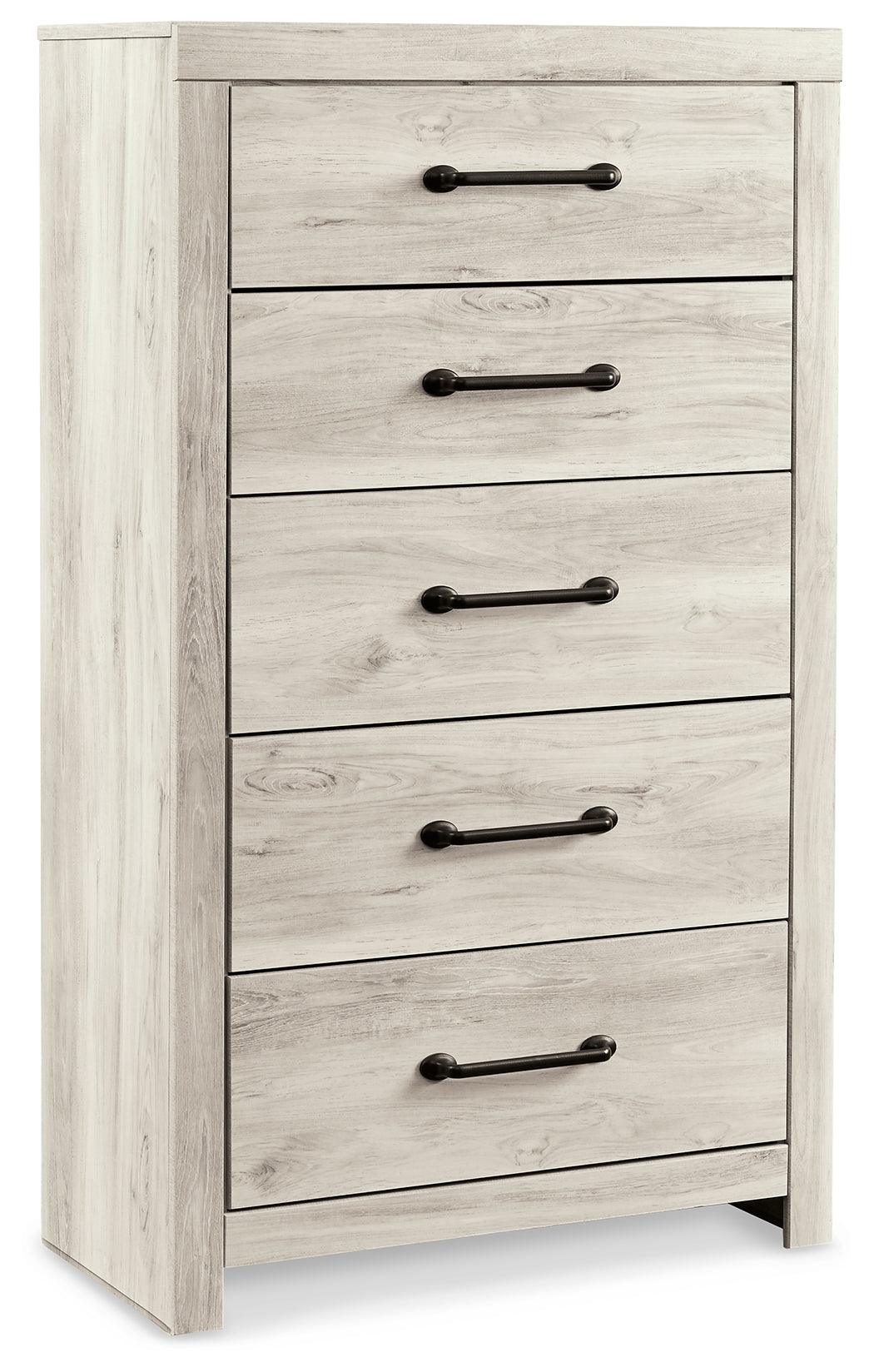 Cambeck Chest of Drawers angled closed drawers, whitewash finish