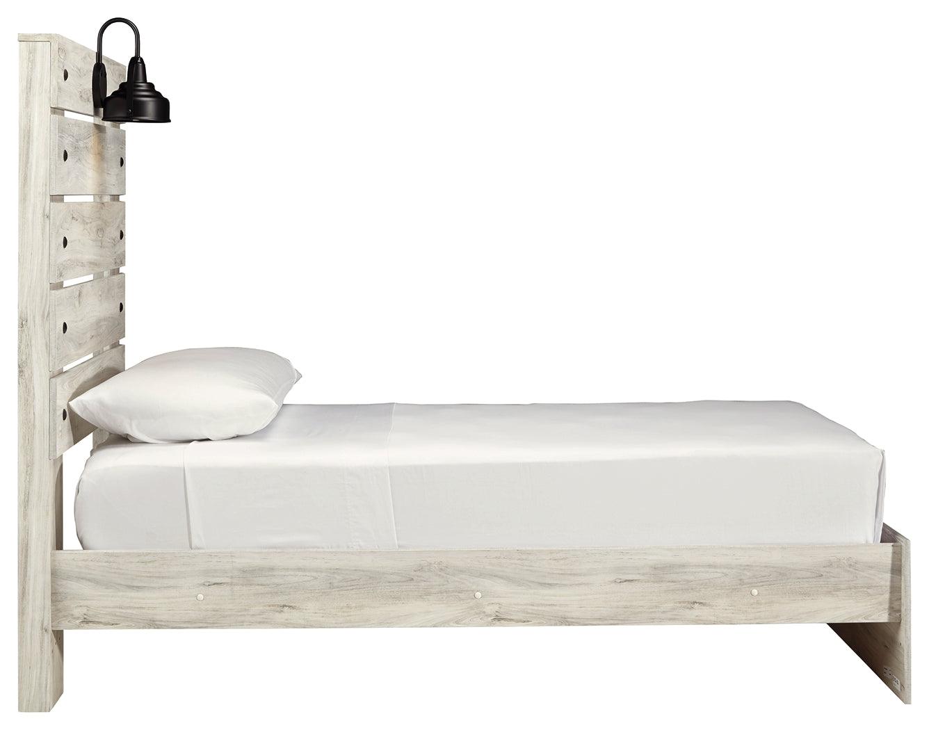Cambeck Whitewash Twin Panel Bed - side profile