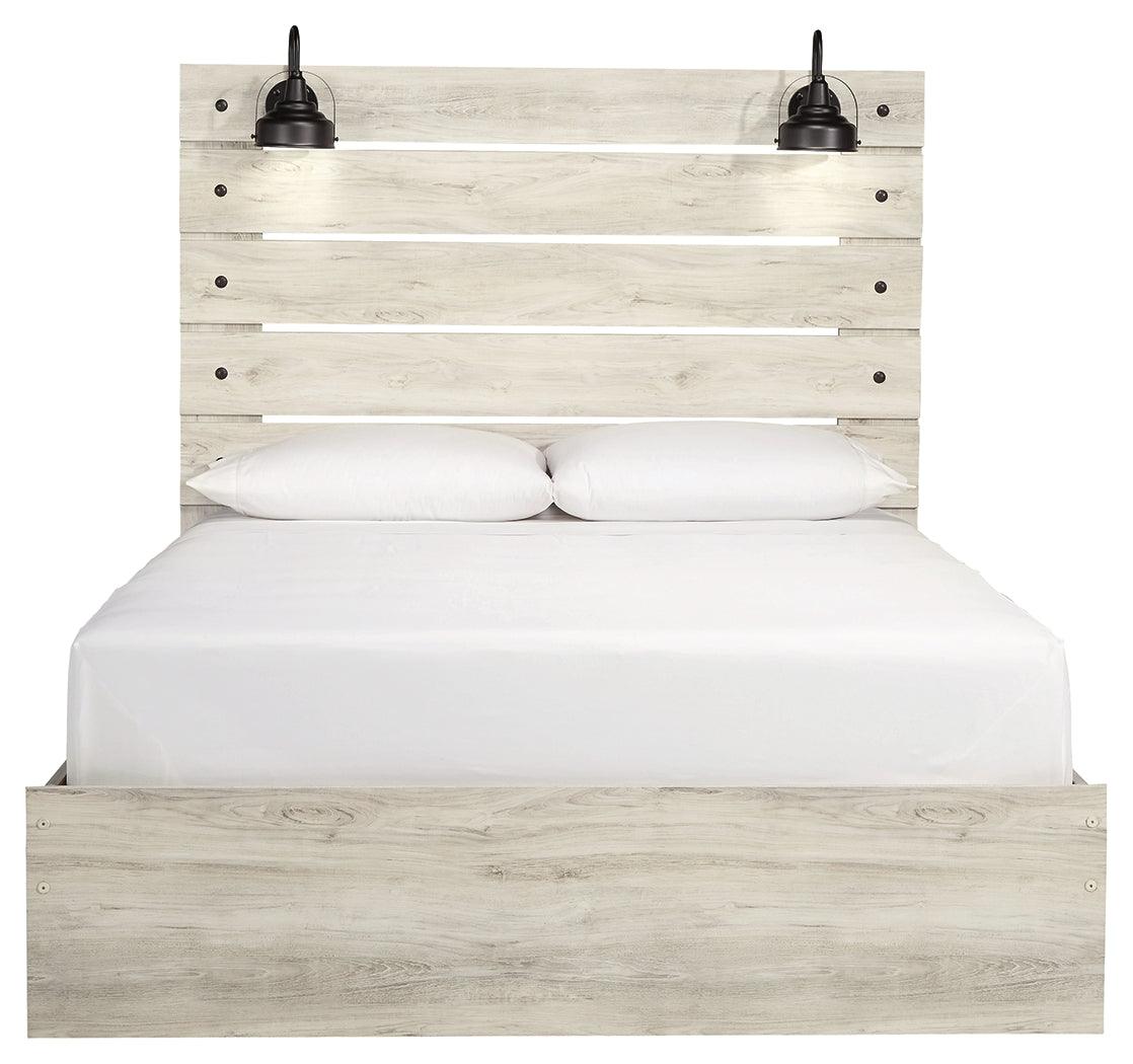 Cambeck Whitewash Queen Panel Bed head-on view