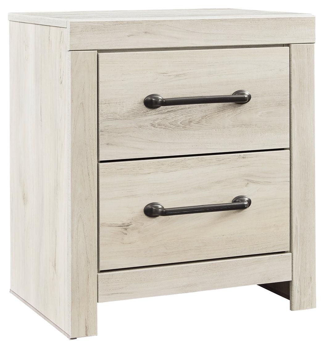 Cambeck Whitewash Nightstand with drawers closed