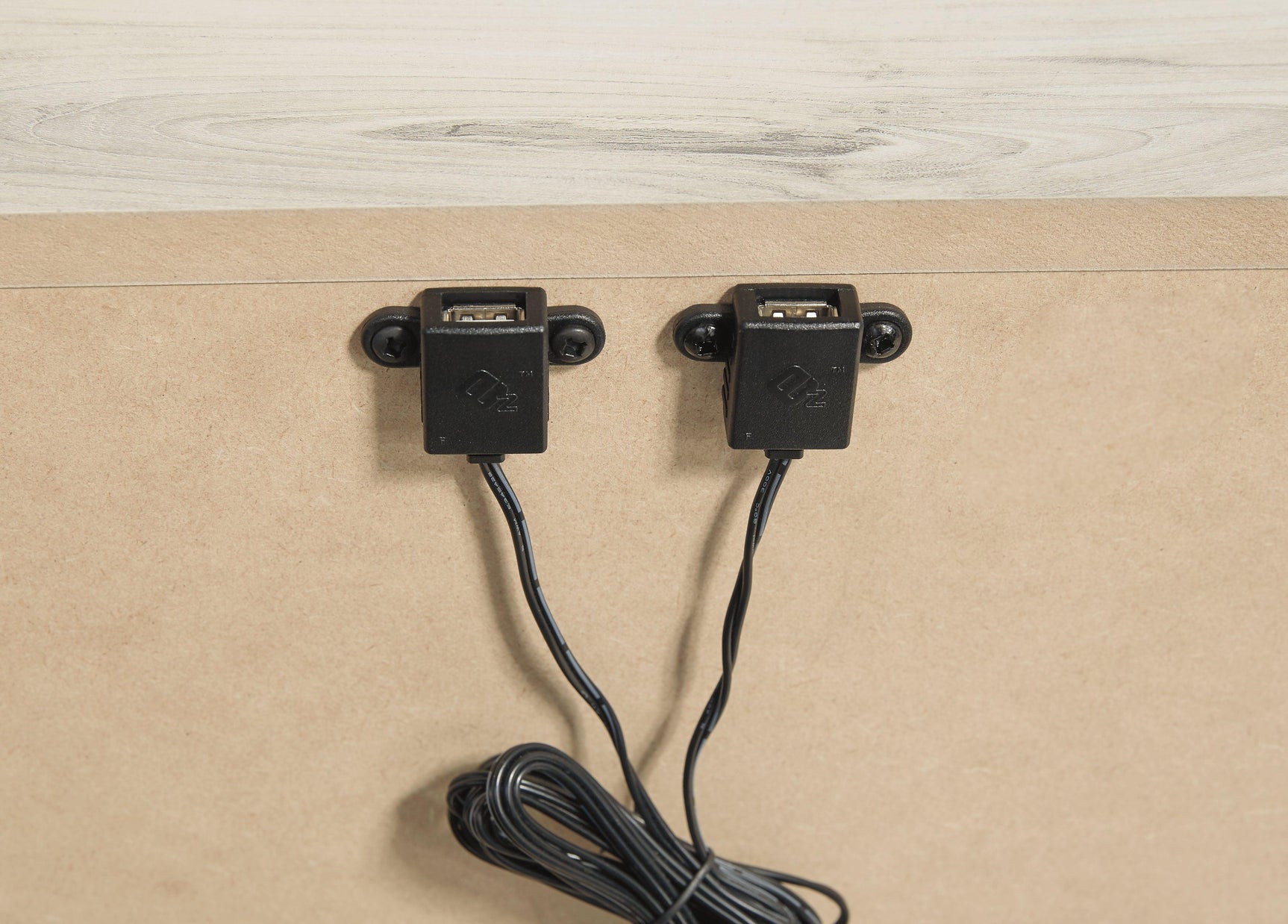 Cambeck Nightstand USB charging ports detail