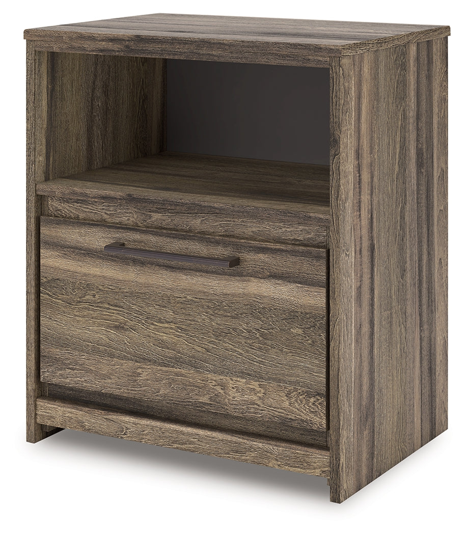 Elbrim nightstand side angle showing drawer