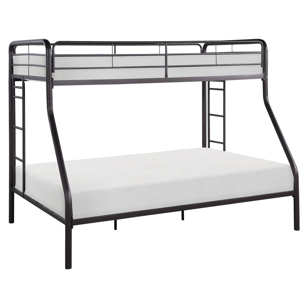 Lunar Dark Bronze Metal Twin over Full Bunk Bed side view