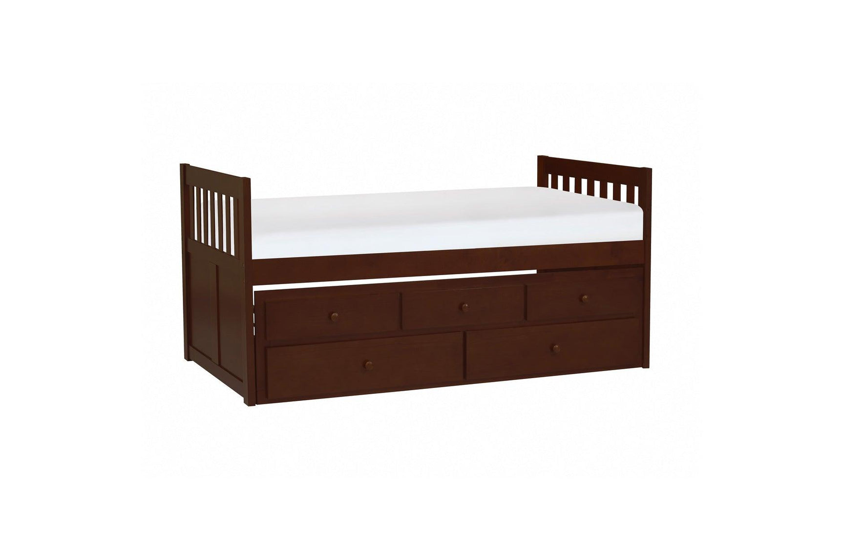 Rowe Dark Cherry Modern Contemporary Transition Solid Wood Youth Bedroom With Storage Set - Ella Furniture