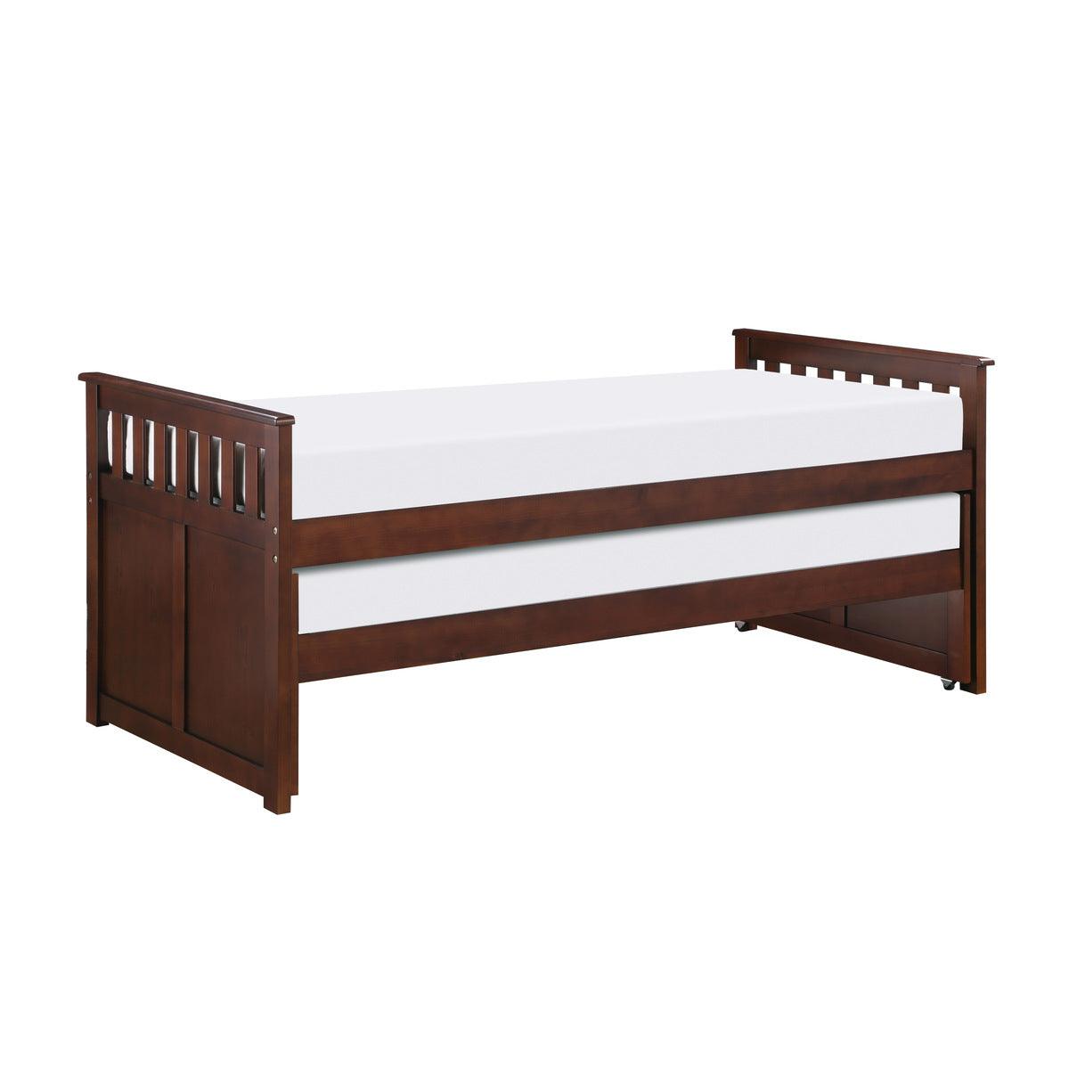 Rowe Dark Cherry Twin Over Twin Bed side angle