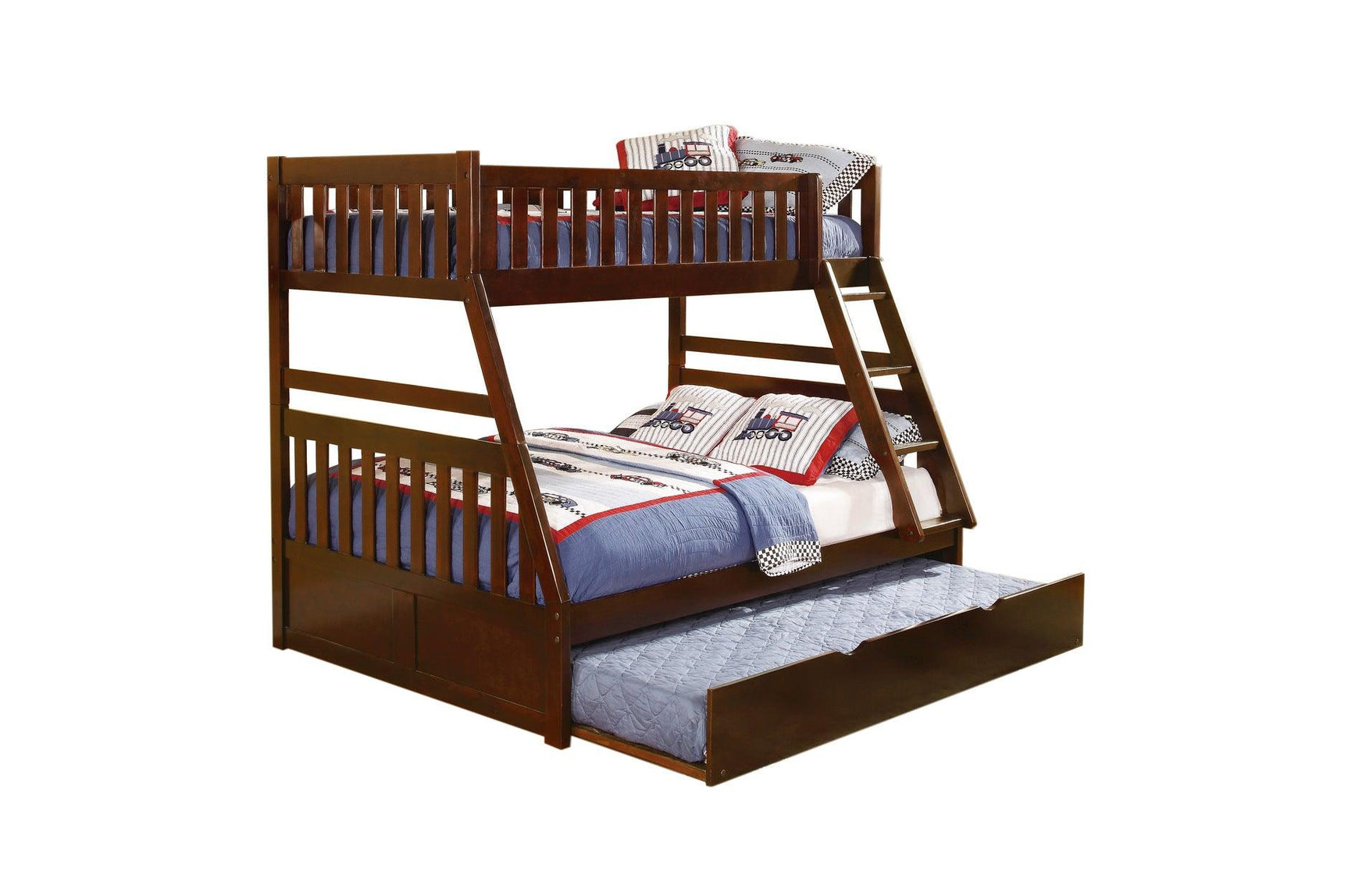 Rowe Dark Cherry Modern Contemporary Transitional Solid Wood With Trundle Youth Bedroom Set - Ella Furniture