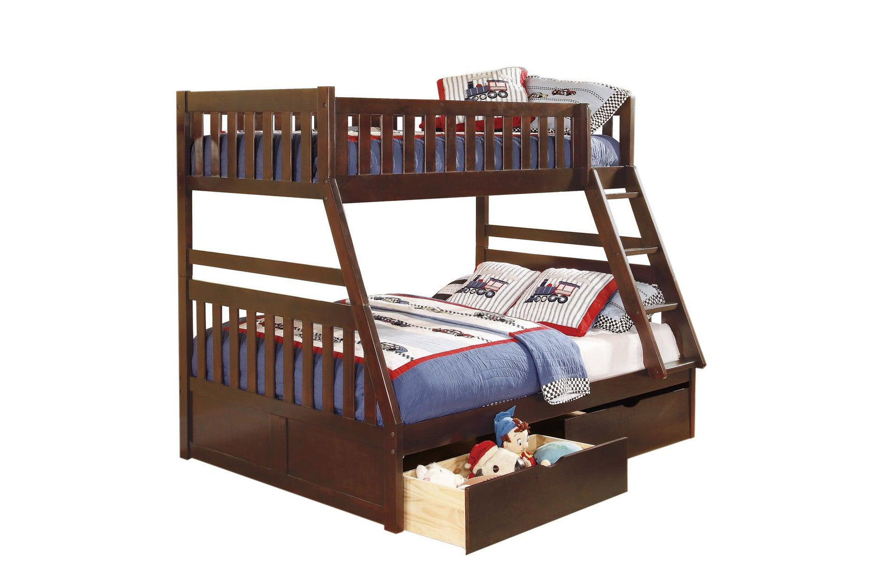 Rowe Dark Cherry Modern Contemporary Transitional Solid Wood With Trundle Youth Bedroom Set - Ella Furniture