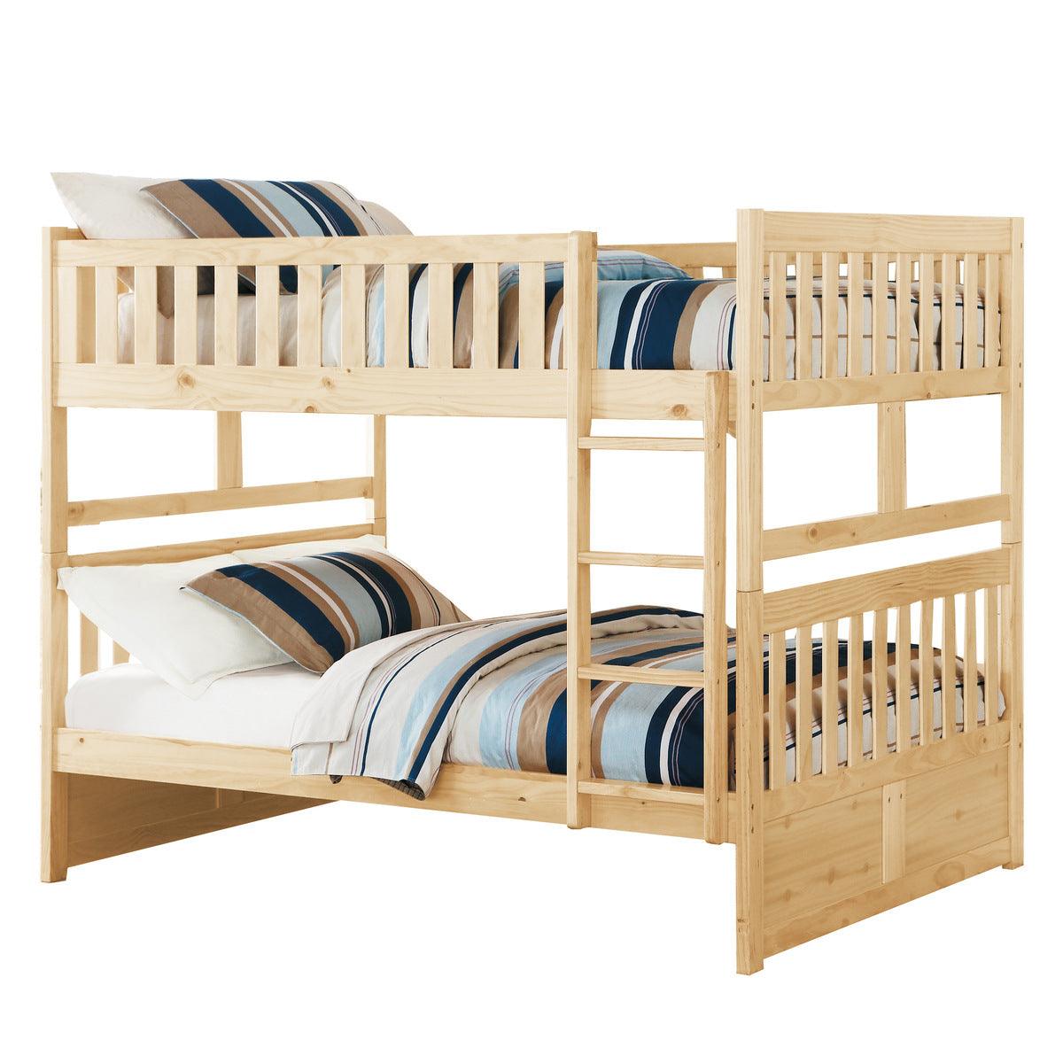 Bartly Natural Pine Twin Over Twin Bunk Bed close-up detail