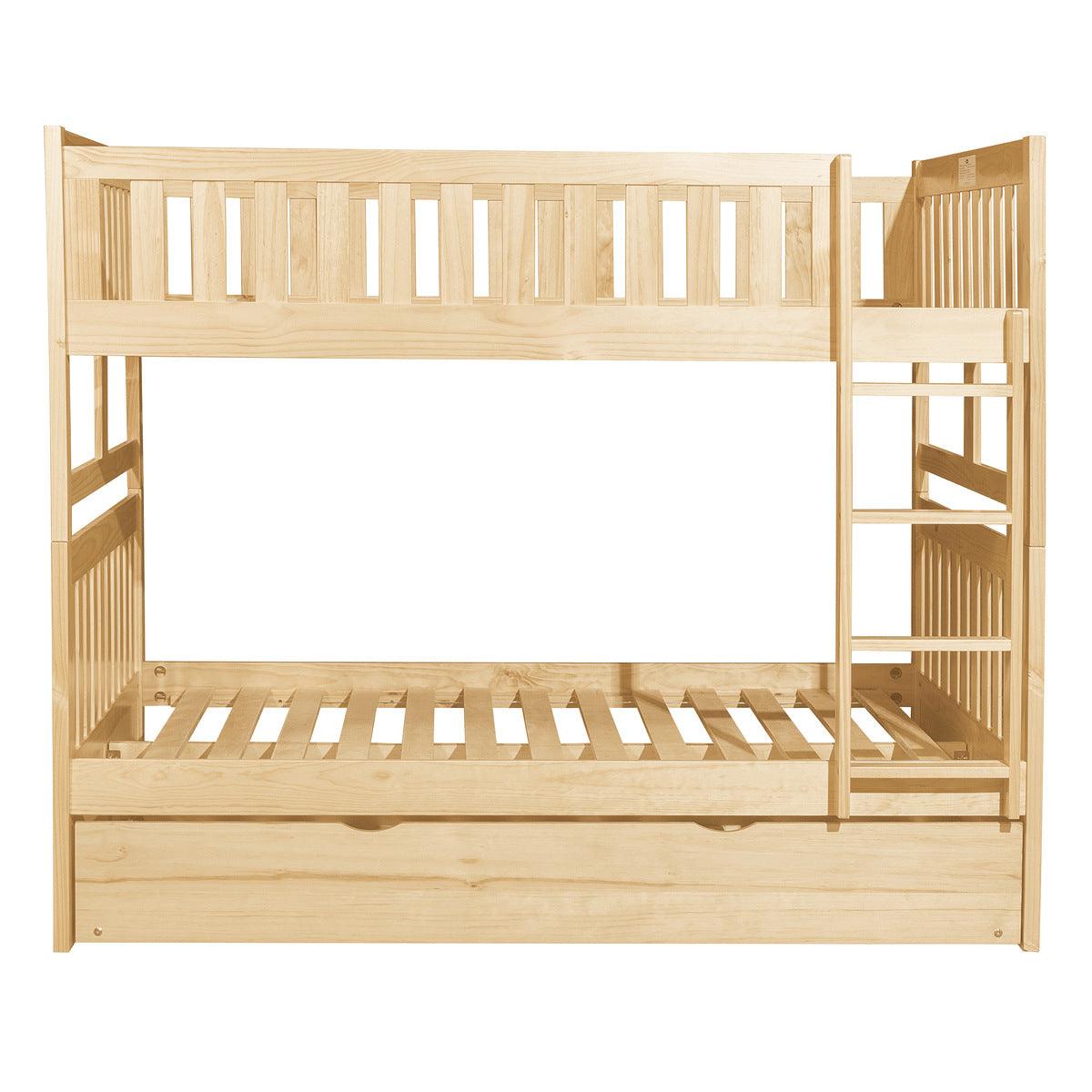 Bartly Natural Pine Pine Veneer, Wood And Engineered Wood Full/full Bunk Bed With Twin Trundle - Ella Furniture