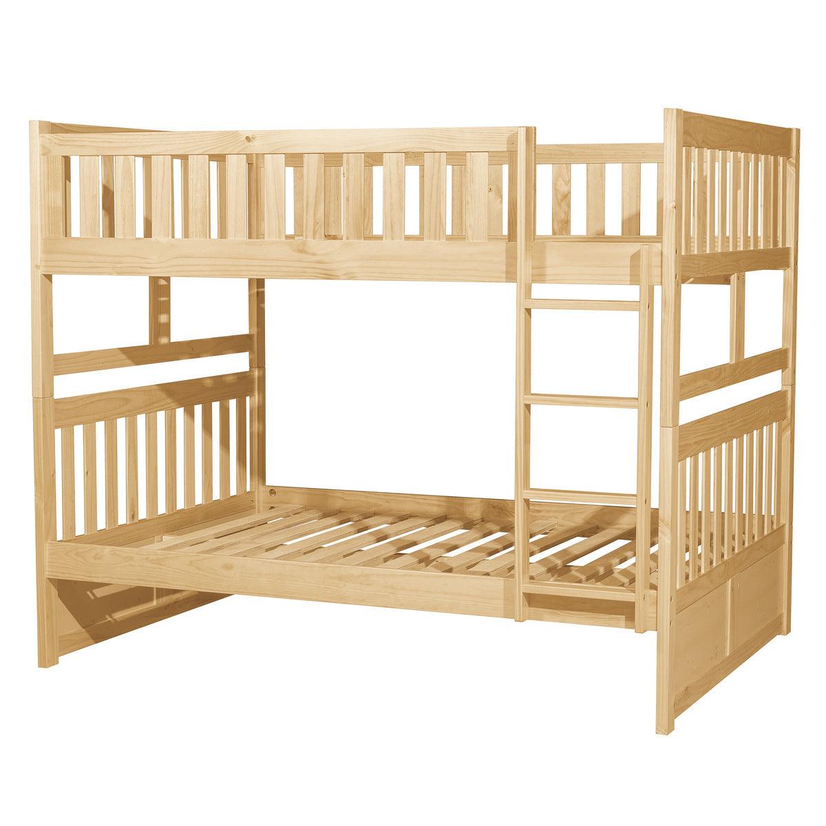 Bartly Natural Pine Transitional Pine Veneer, Wood And Engineered Wood Full Over Full Bunk Bed - Ella Furniture