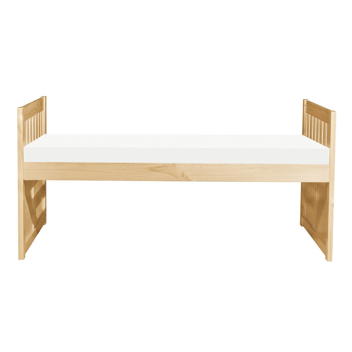 Bartly Natural Pine Twin Panel Bed front close-up