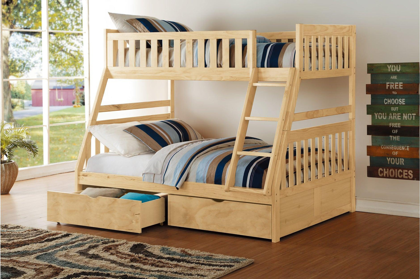 Bartly natural pine dresser and mirror set