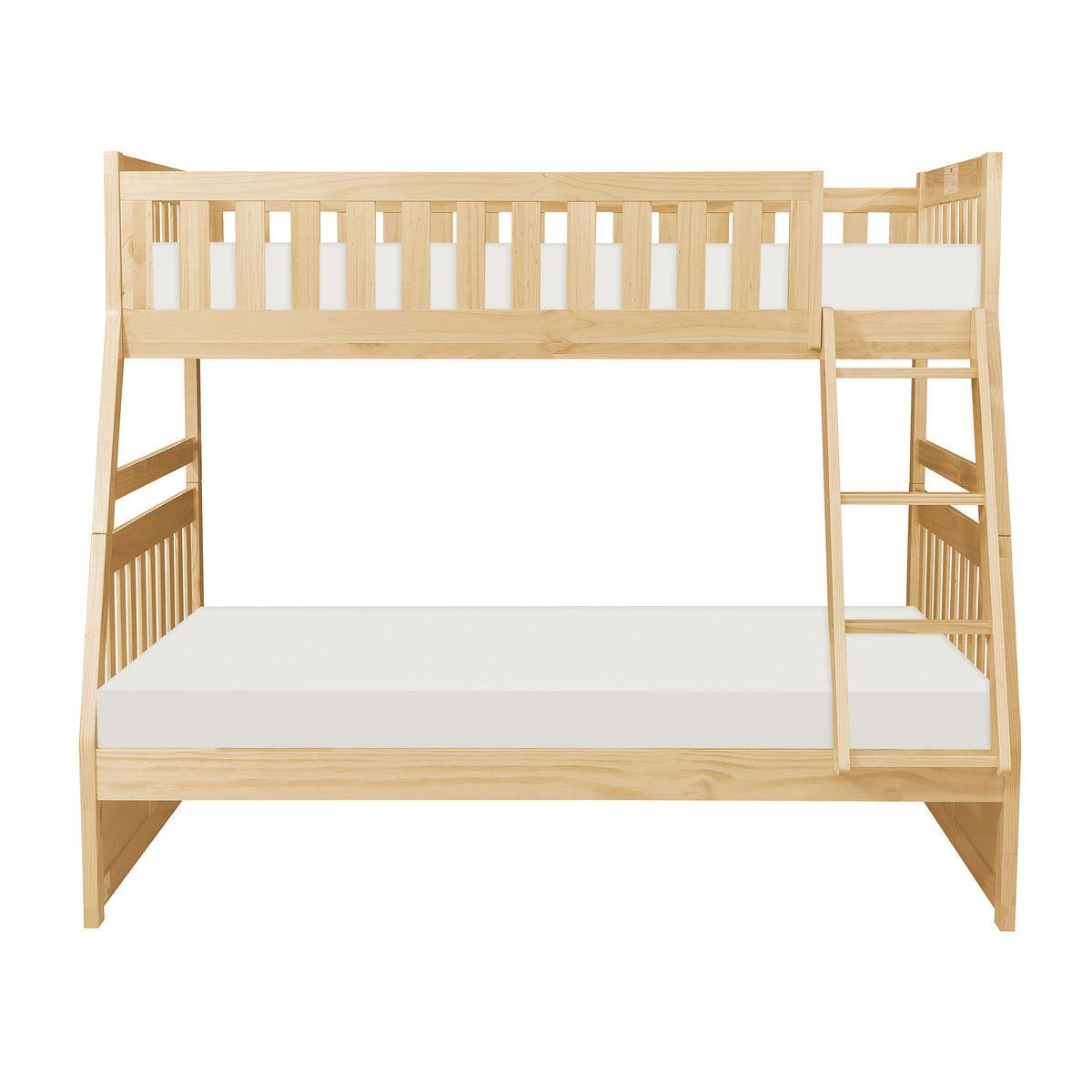 Bartly Natural Pine Transitional Pine Veneer, Wood And Engineered Wood Twin Over Full Bunk Bed - Ella Furniture