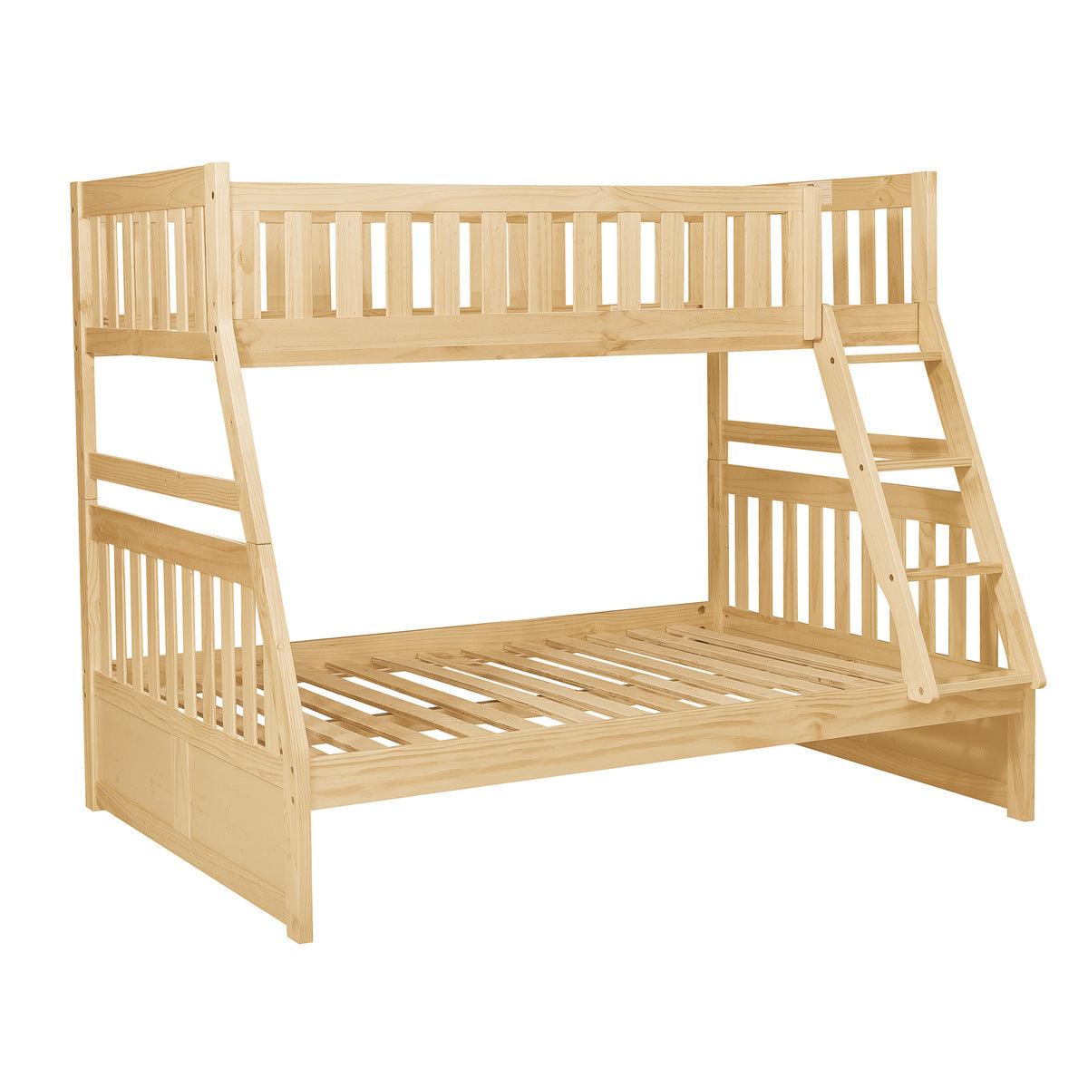 Bartly Natural Pine Transitional Pine Veneer, Wood And Engineered Wood Twin Over Full Bunk Bed - Ella Furniture