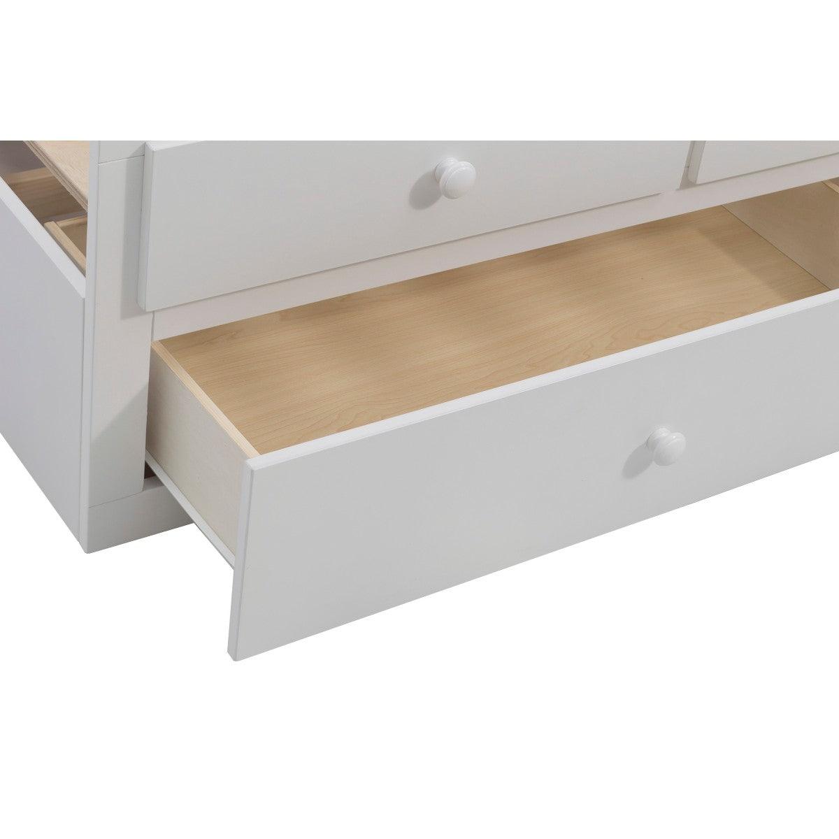 Galen White Transitional Wood And Engineered Wood Youth Twin Panel Storage Trundle Bed - Ella Furniture