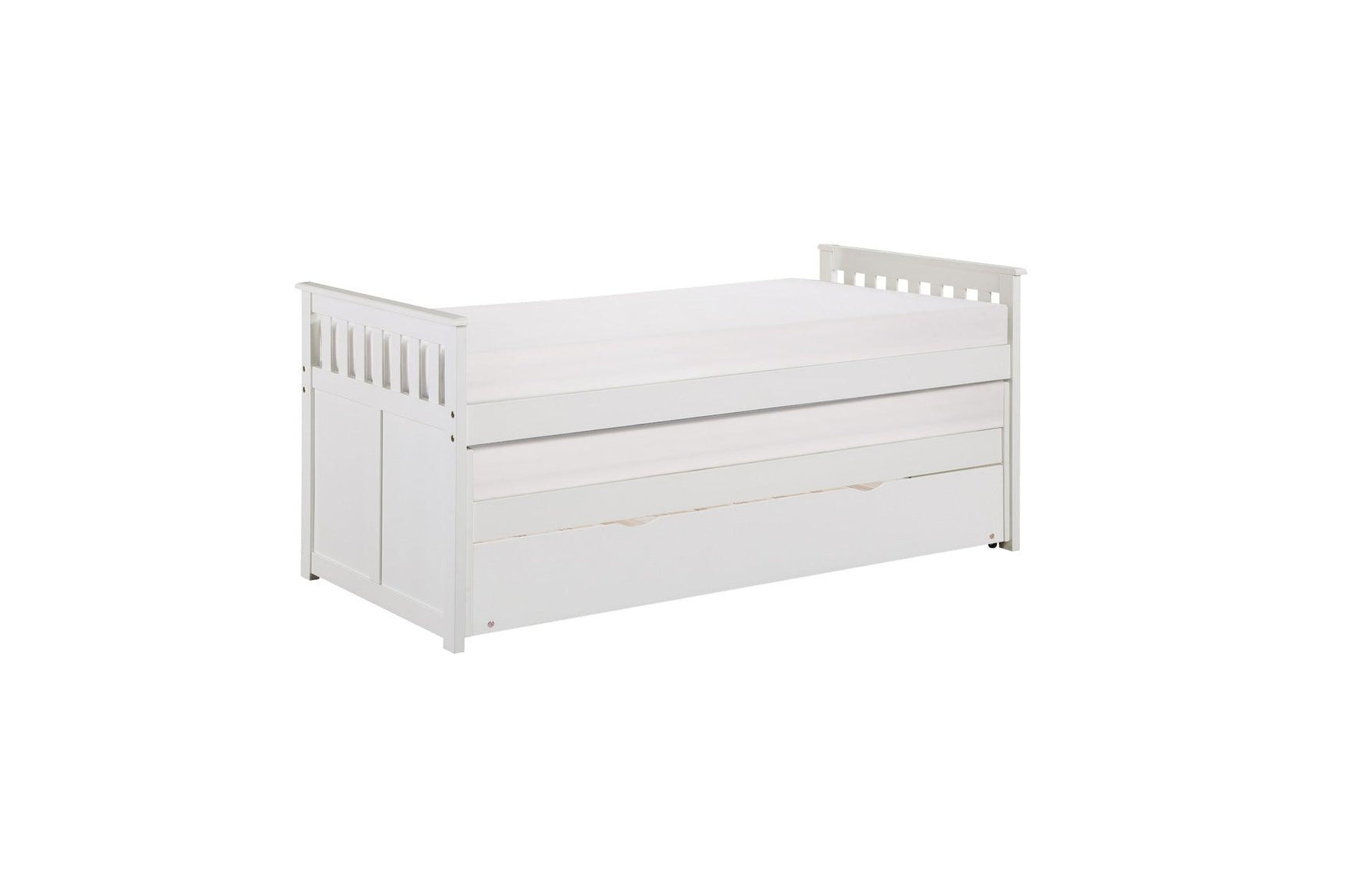 Galen White Youth Twin Over Twin With Optional Dual Under-bed Toyboxes Trundle Bedroom Set - Ella Furniture