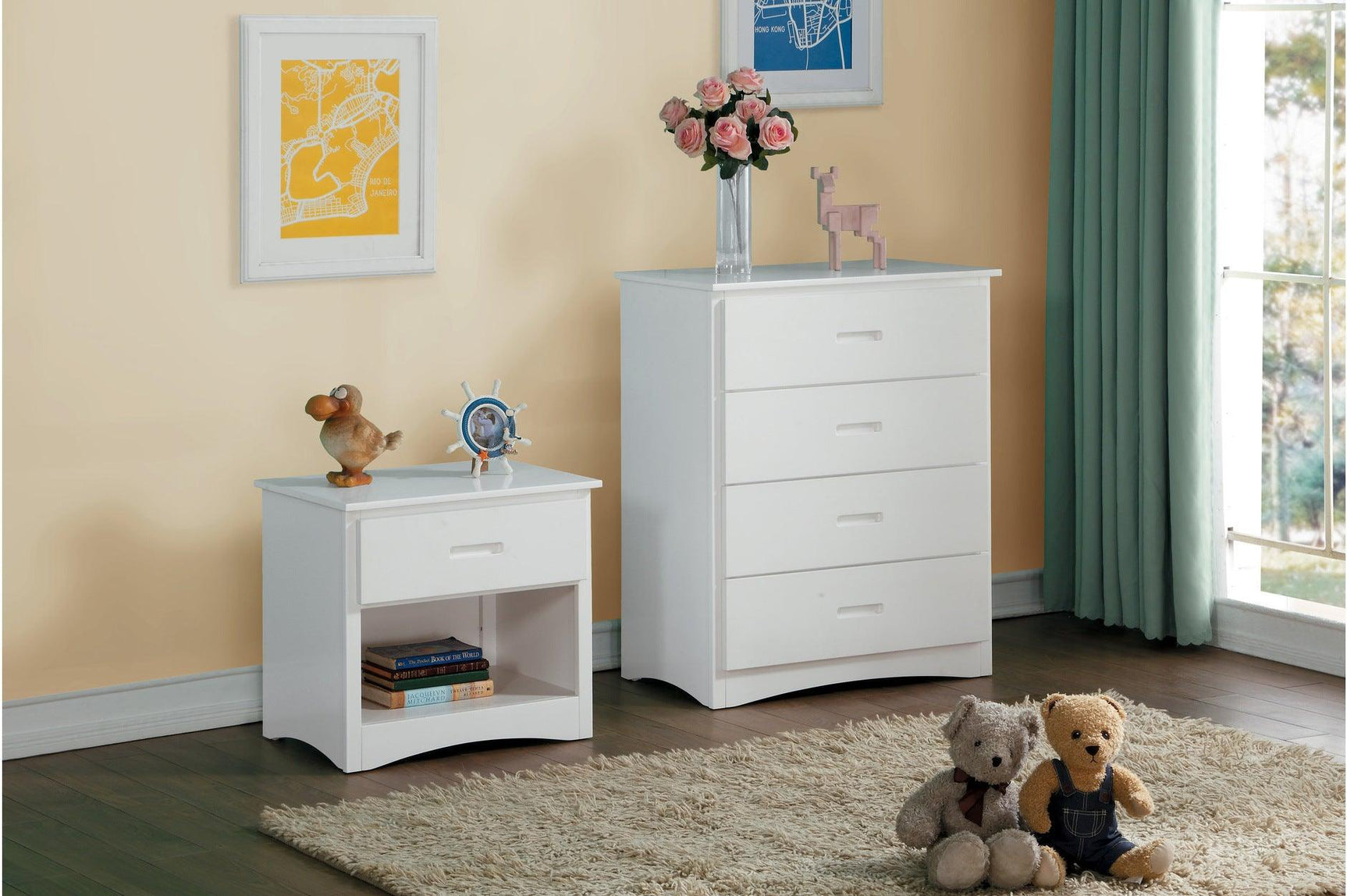 Galen White Youth Twin Over Twin With Optional Dual Under-bed Toyboxes Trundle Bedroom Set - Ella Furniture