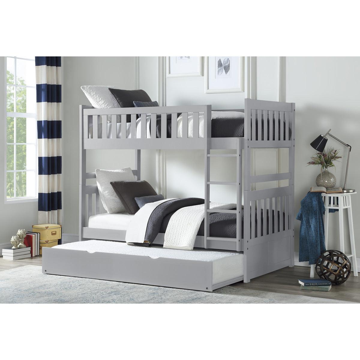 Orion close-up of bunk bed frame and trundle under bed