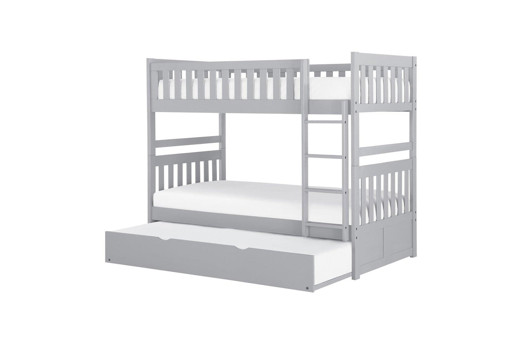 Orion Gray Youth Twin Over Twin Bedroom Set workspace area with desk and chair