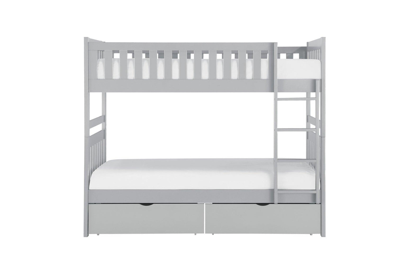Orion Gray Youth Twin Over Twin Bedroom Set top bunk bed horizontal view