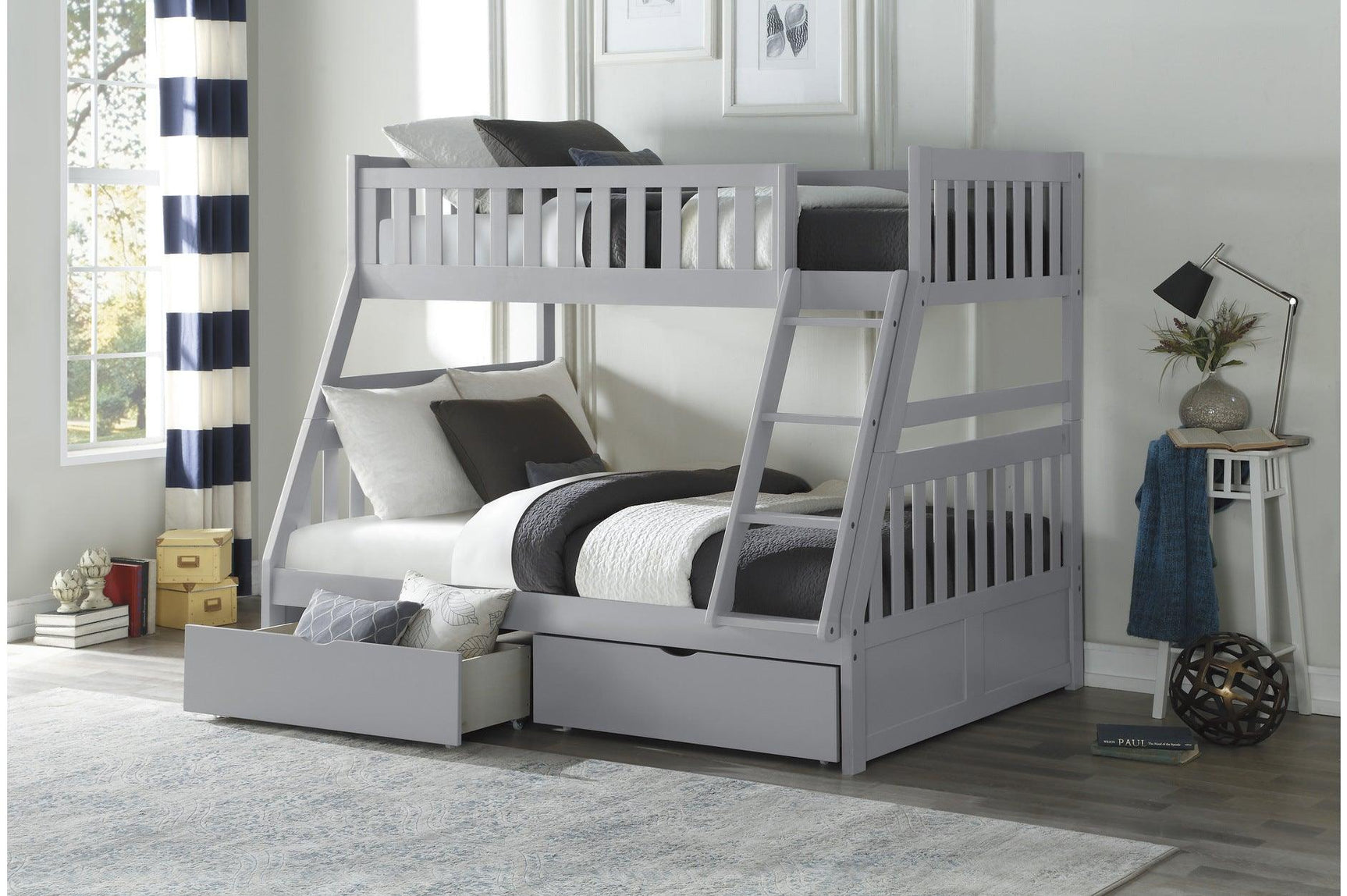 Orion Gray Youth Bed with panel headboard