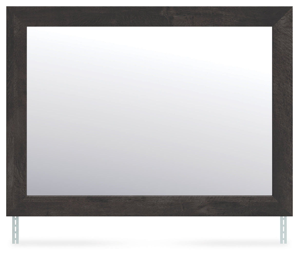 Hollivern bedroom mirror dark gray rustic finish head-on front view