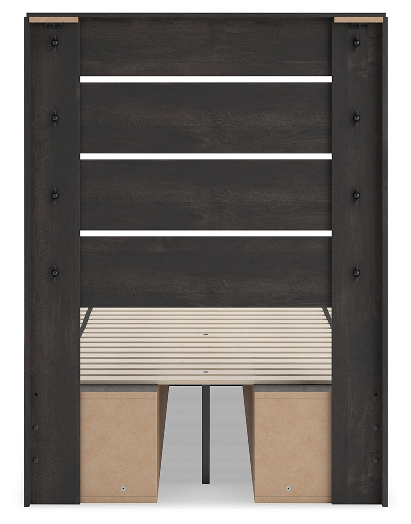 Hollivern bed showing footboard and storage layout