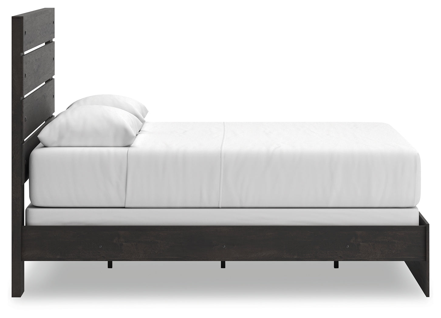 Hollivern Dark Gray Queen Panel Bed side profile