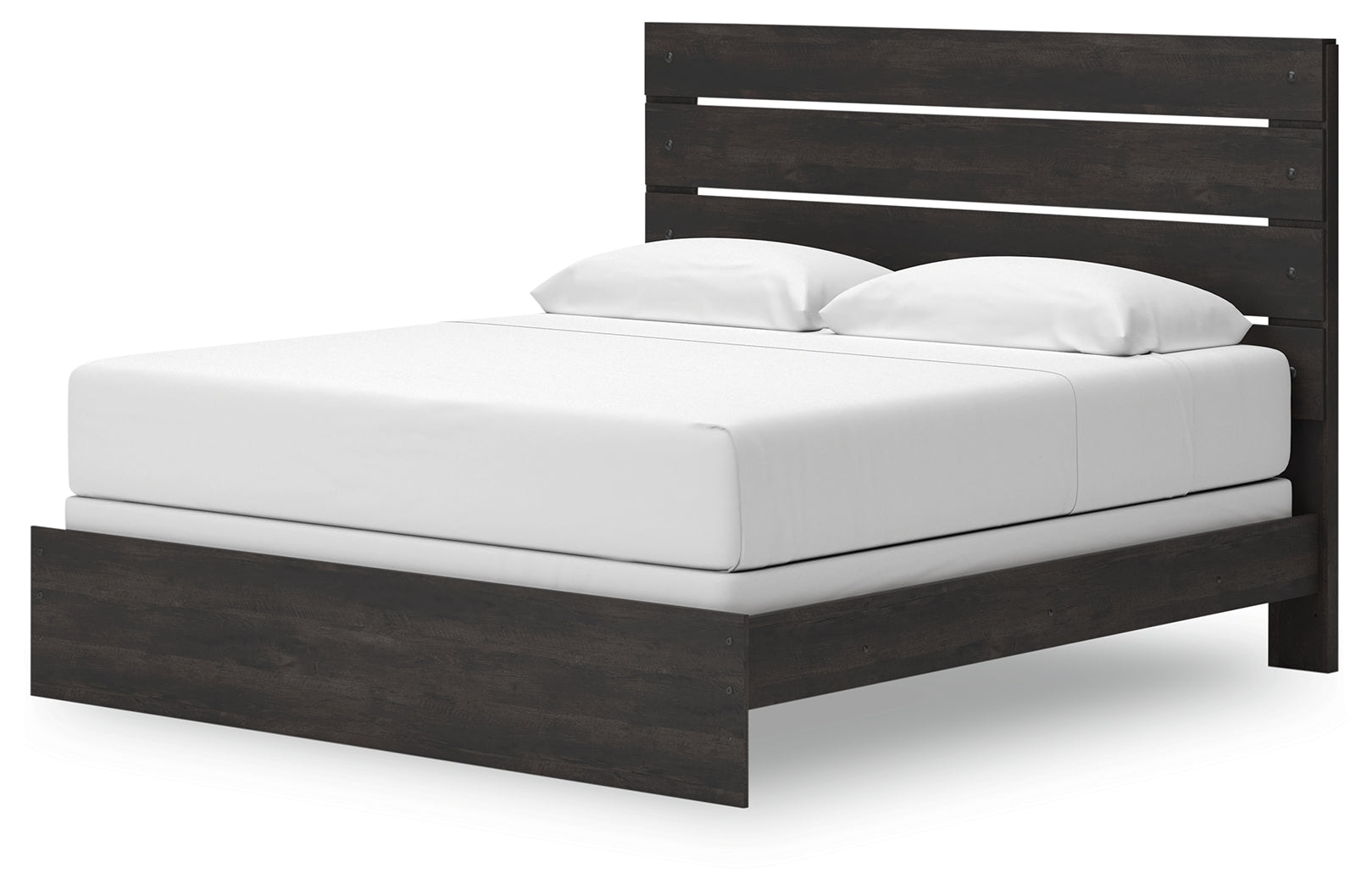Hollivern Dark Gray King Panel Bed - side profile