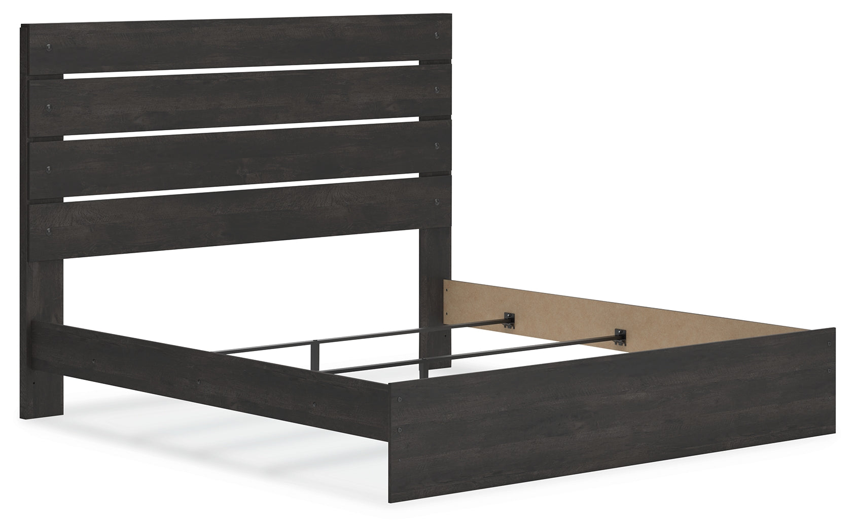 Hollivern Dark Gray King Panel Bed - footboard detail