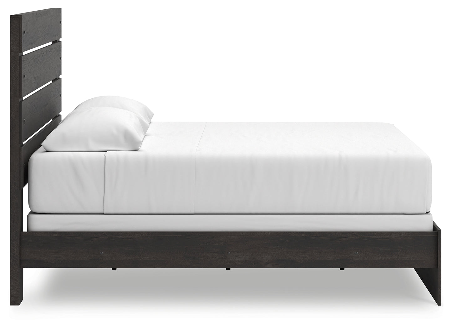 Hollivern Dark Gray King Panel Bed - room setting with bed frame