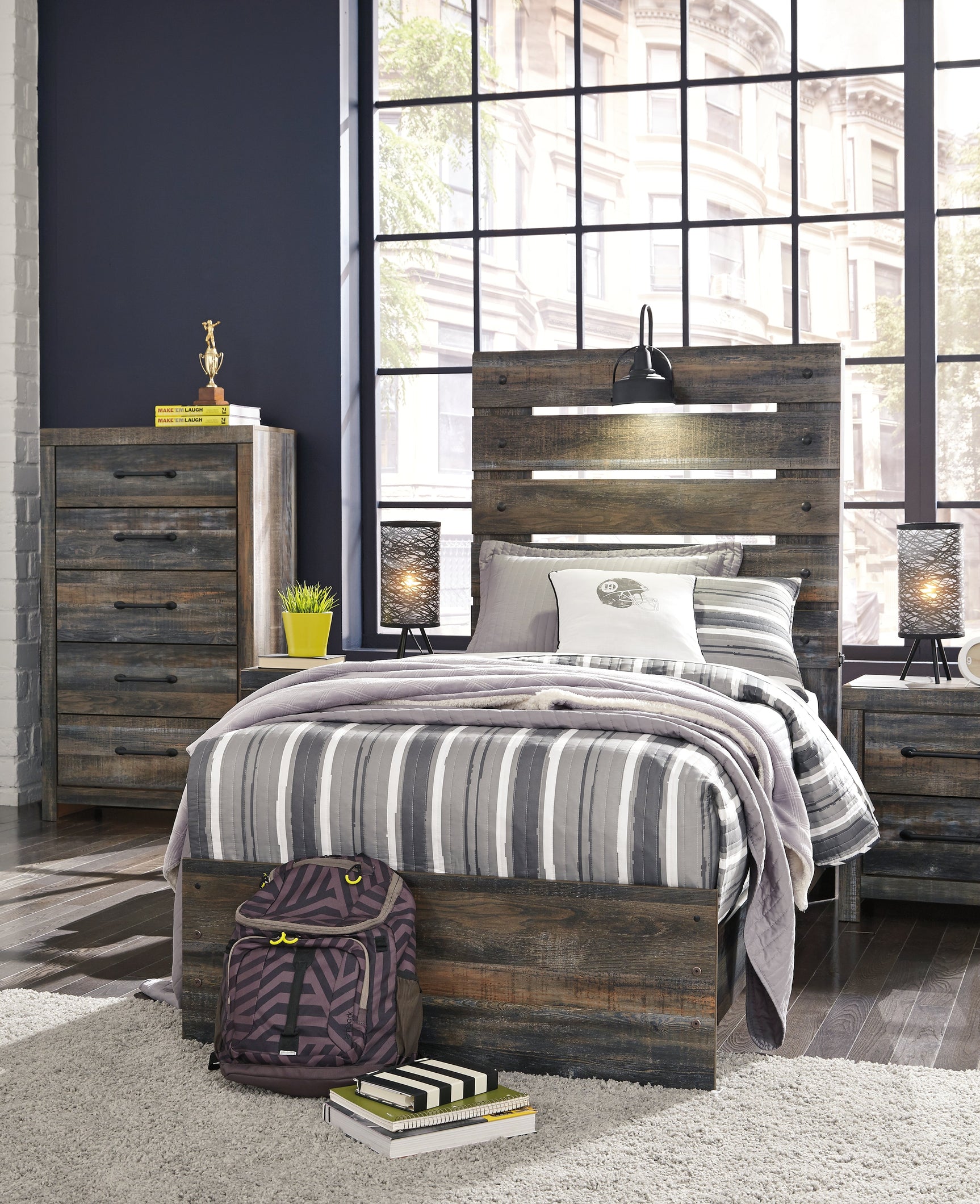 Drystan Twin Panel Bed ambient mood lighting