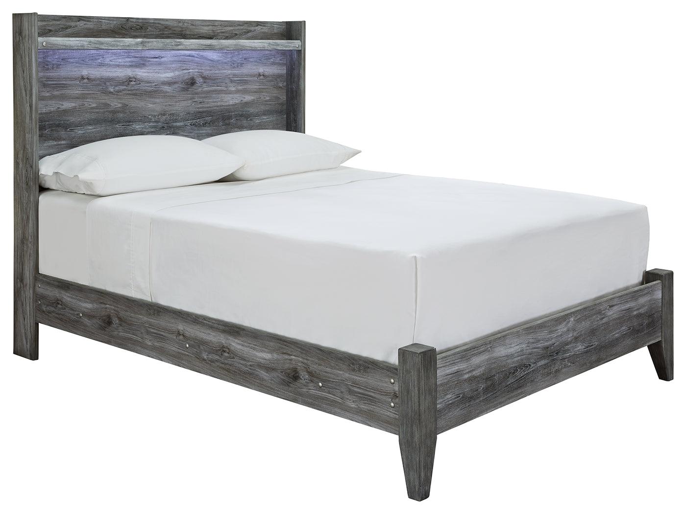 Baystorm Gray Full Panel Bed angled side view