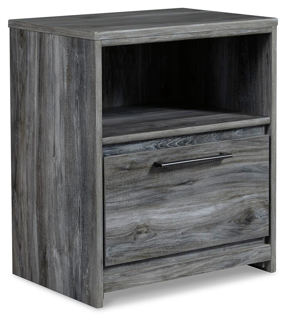 Baystorm Gray Panel Bedroom Set angled view