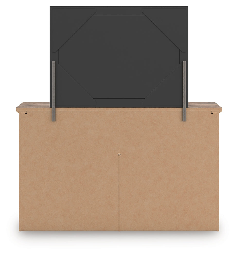 Back view of Rusticott dresser showing construction
