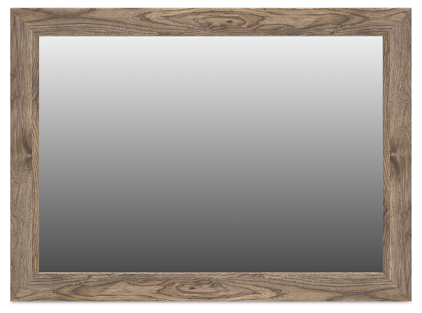 Rusticott brown bedroom mirror head-on view with reflective glass