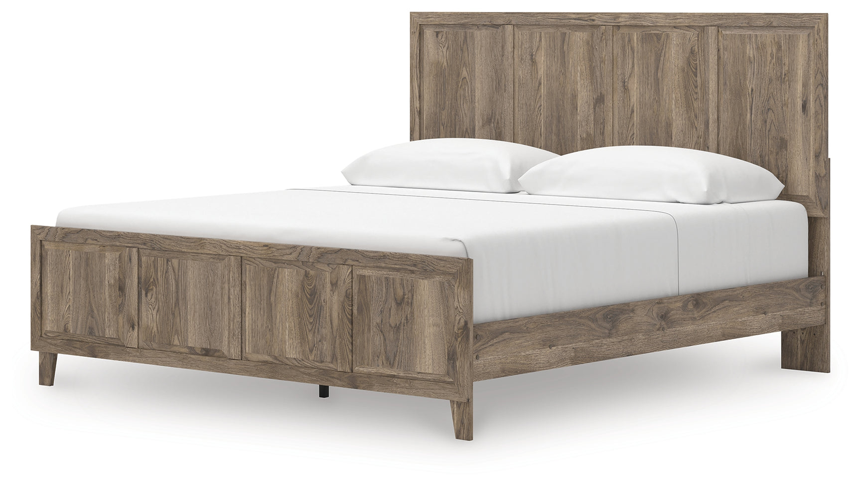 Rusticott Brown King Panel Bed alternative angled front view