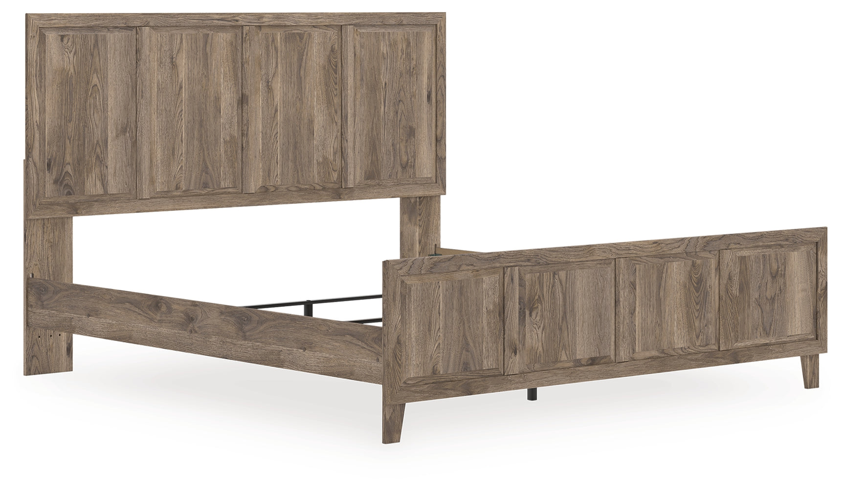 Rusticott Brown King Panel Bed angled front left view