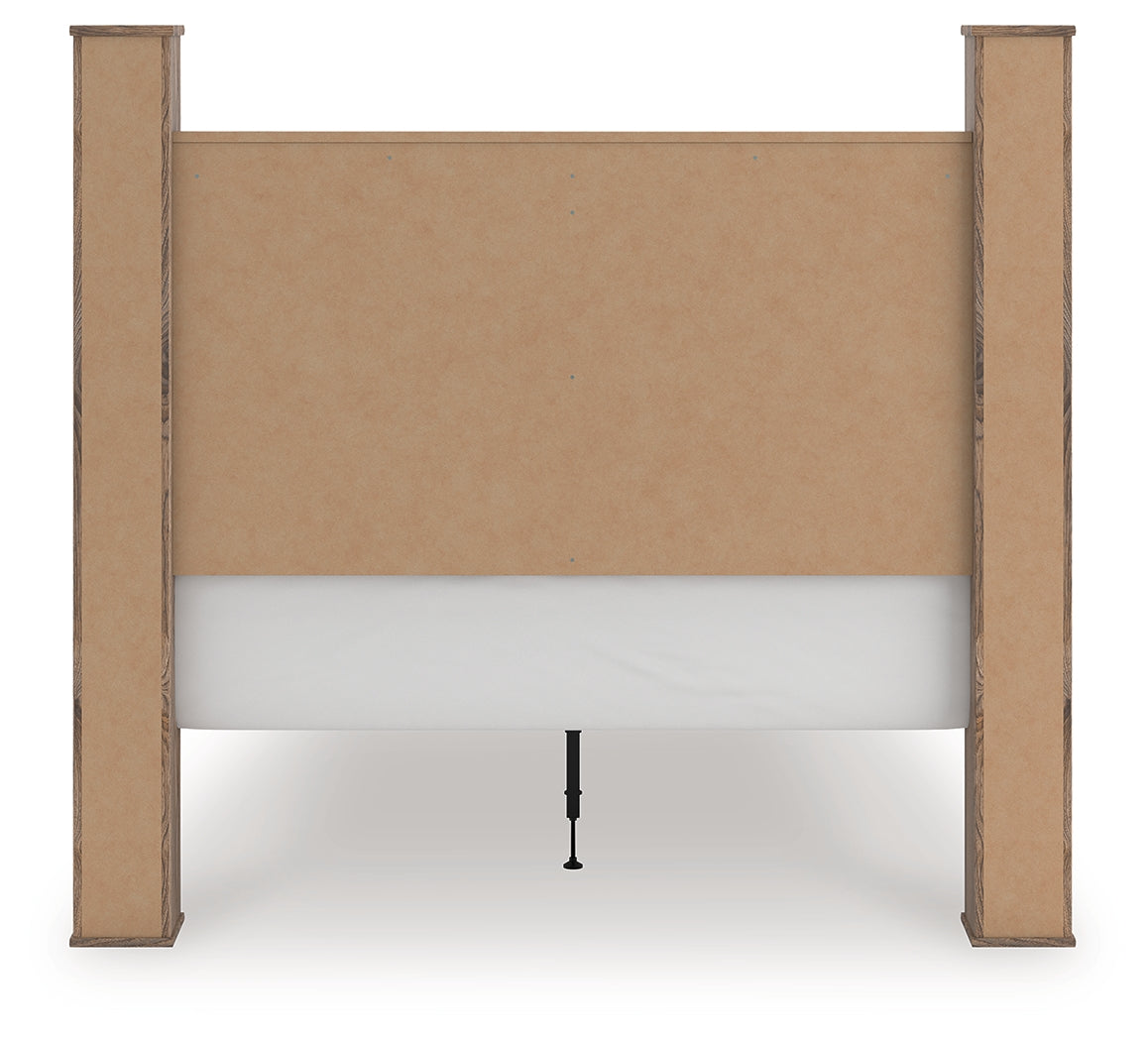 Rusticott Brown Queen Poster Bed, rear view