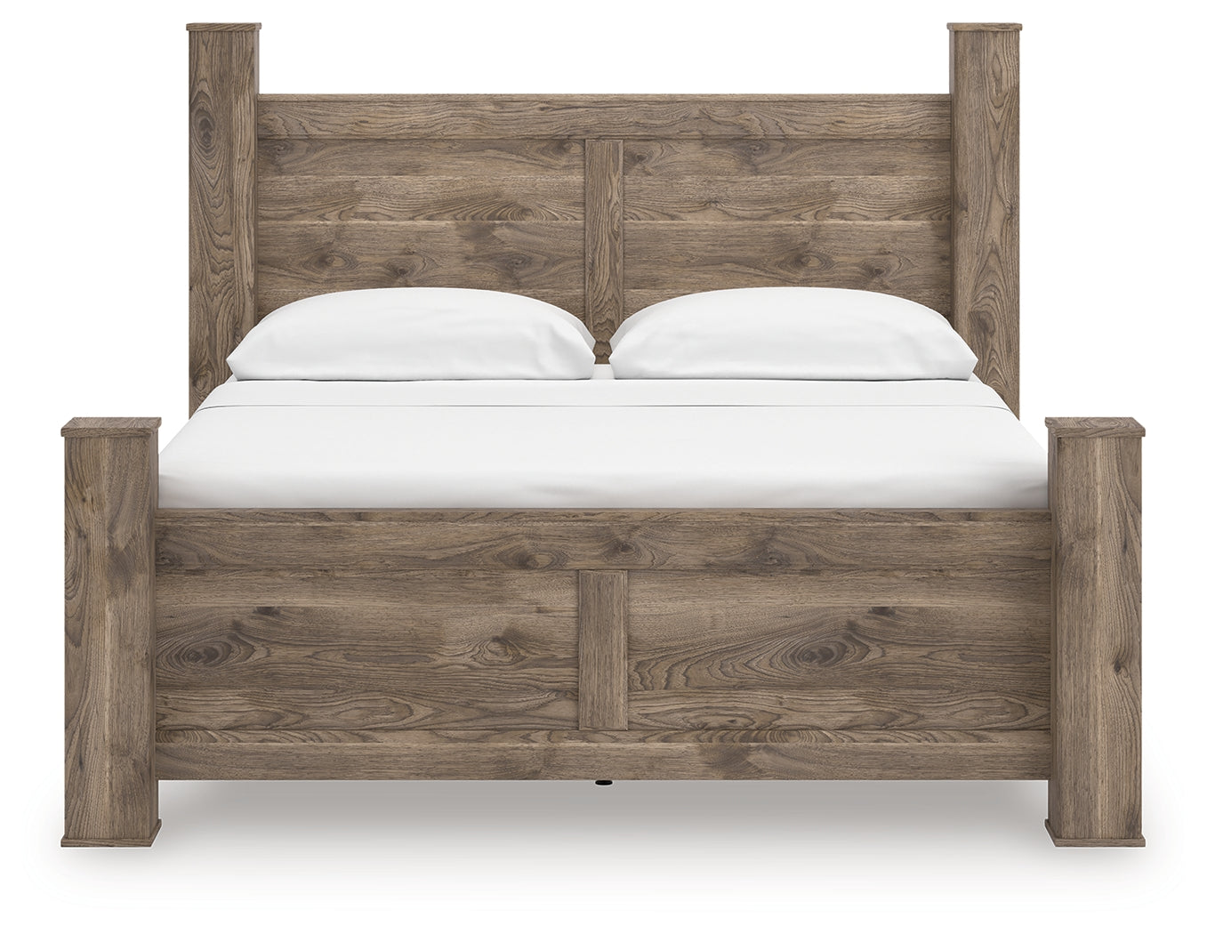 Rusticott Brown King Poster Bed head-on view